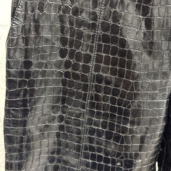 Zara Black Dress Pants Size Small Crocadile Leather Print Pant - WORN ONCE - Picture 3 of 4